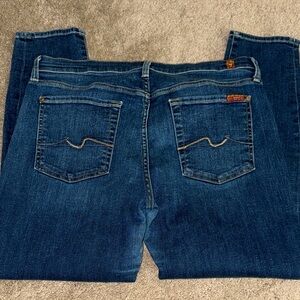 7 For All Mankind Dark Blue Straight Leg Jeans